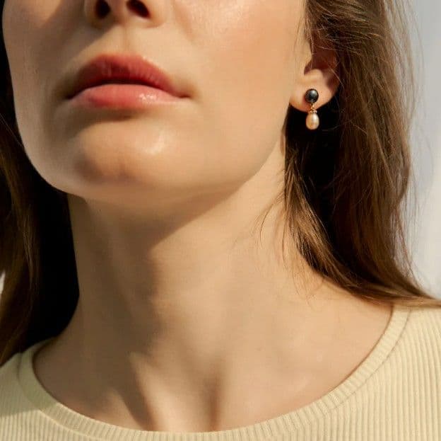 Сережки-пусети з перлинами - 2