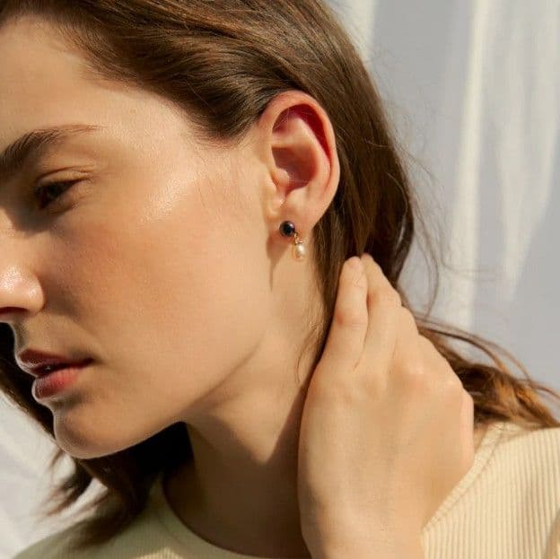 Сережки-пусети з перлинами - 3