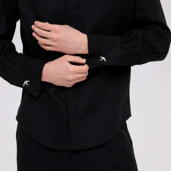 Запонки зі срібла 925 проби "Ластівка" - 7