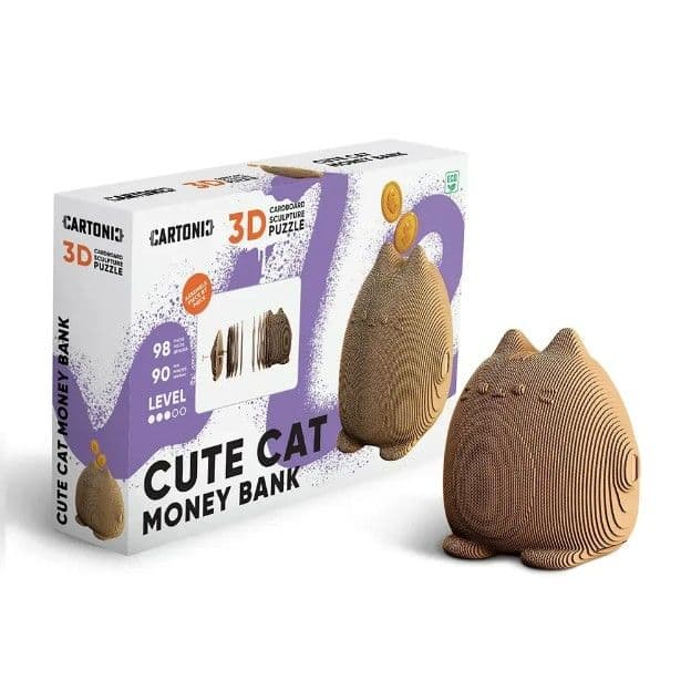 Милий Кіт скарбничка (CUTE CAT MONEY BANK) - Картонний 3Д пазл - 7