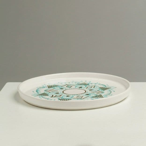 Тарілка "Гуцульська" біла, 27 см YAGLYNA - 2