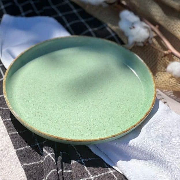 Тарілка Кругла з бортиком 22 см Фісташка коричневий Лофт - 2