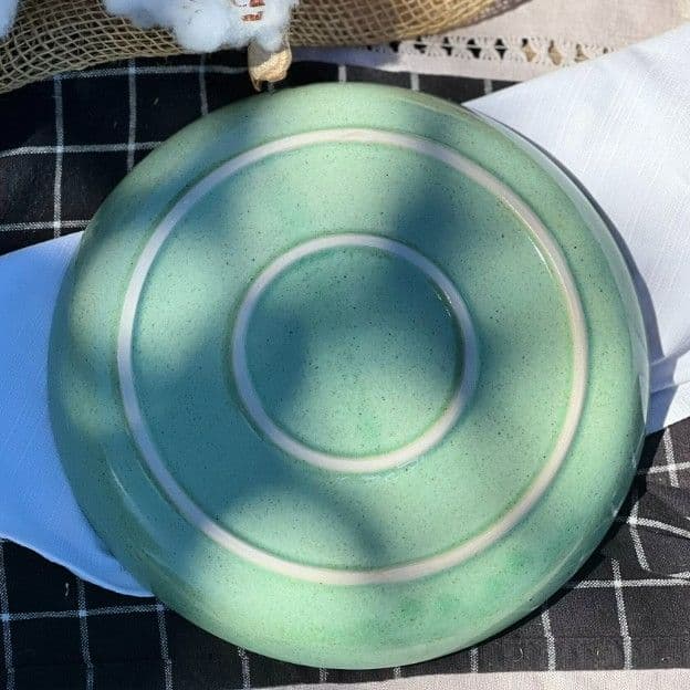 Тарілка Кругла з бортиком 22 см Фісташка коричневий Лофт - 4