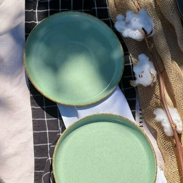 Тарілка Кругла з бортиком 22 см Фісташка коричневий Лофт - 5