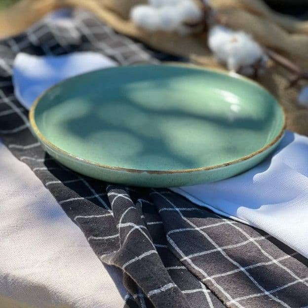 Тарілка Кругла з бортиком 22 см Фісташка коричневий Лофт - 6