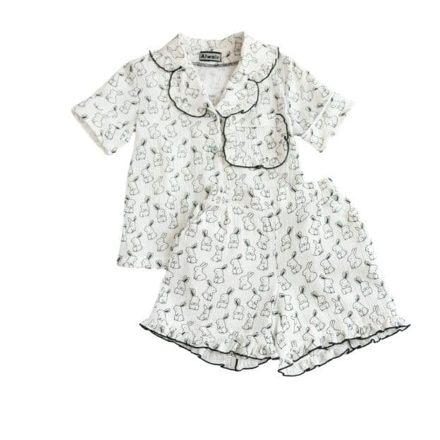 Літня піжама для дівчинки з мусліну BUNNY Alwair Kids - 1