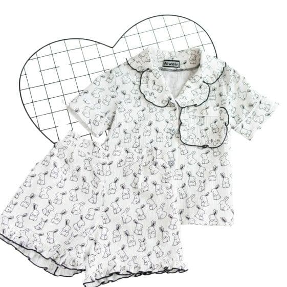 Літня піжама для дівчинки з мусліну BUNNY Alwair Kids - 5