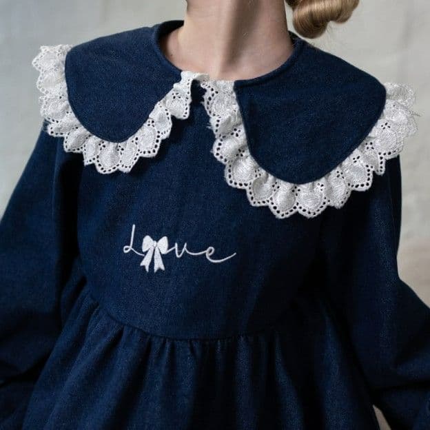 Сукня джинсова з мереживом для дівчинки Love Alwair Kids - 3